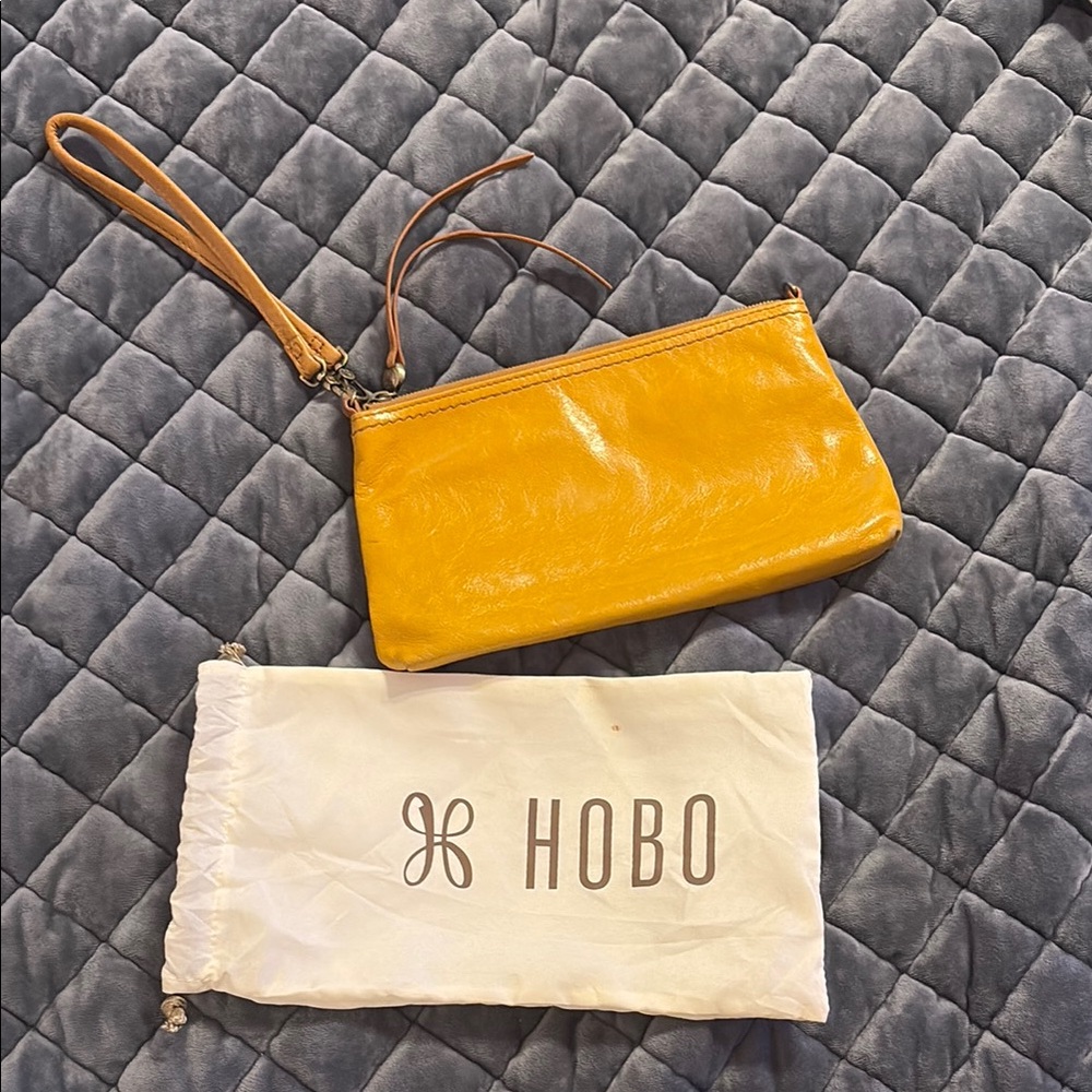 HOBO Yellow Clutch with Quilted Design